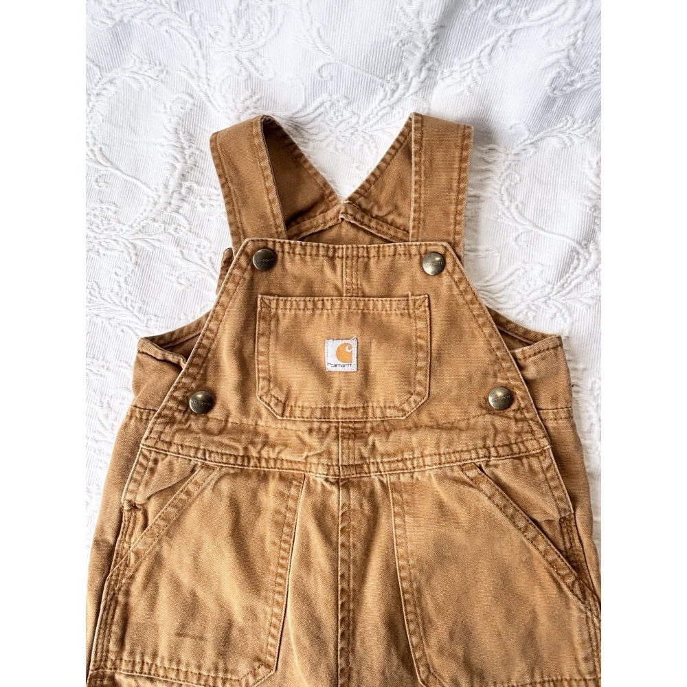 Carhartt Brown Baby Toddler Overalls Size 18M Unisex - Picture 2 of 6